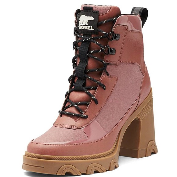 Sorel Brex Heel Lace Lux Woman's Sizes 7.5 Waterproof Rain Boot Sandy Clay - Picture 3 of 6